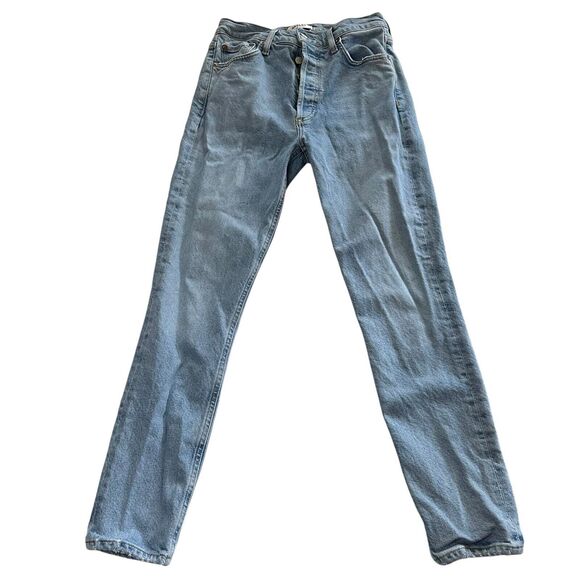 Agolde Jeans Size 25 Nico High Rise Slim Fit Button Fly Skinny Light Wash Blue - Picture 1 of 10